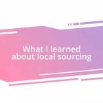 What I learned about local sourcing